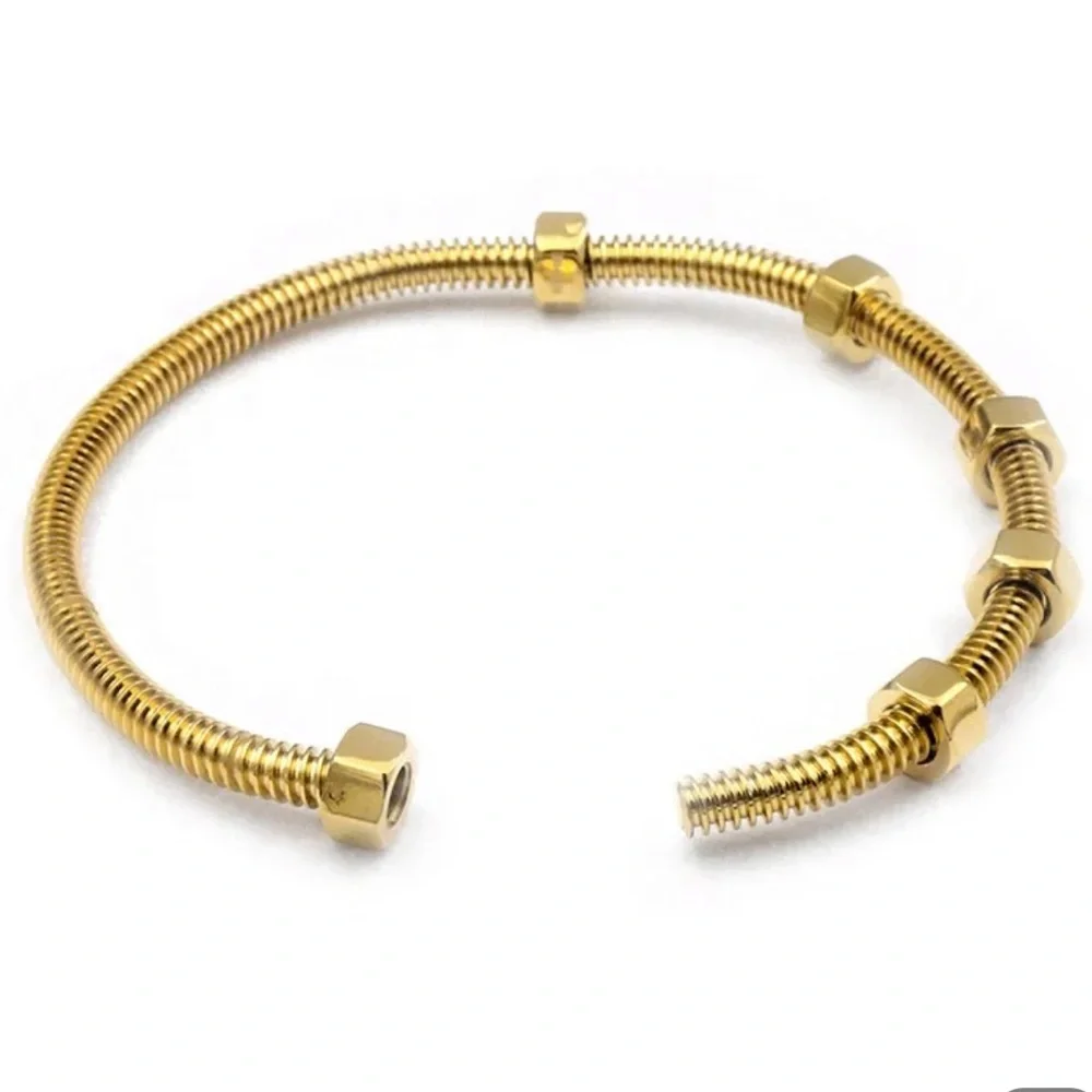 Gold Nuts and Bolts Bracelet
